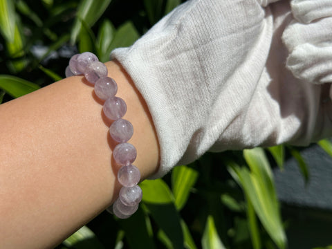 Rabbit fur Purple Amethyst  crystal Bracelet 1pc