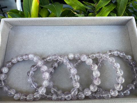 Rabbit fur Purple Amethyst  crystal Bracelet 1pc