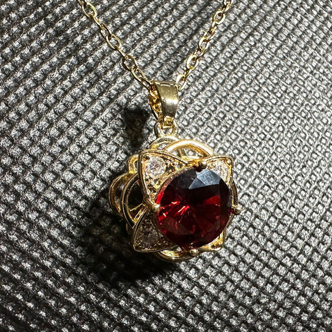 crystal rotating necklace vampire red