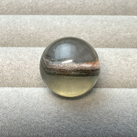 Natural phantom crystal with dual front and back views, featuring unique natural landscapes, completely clear body, 17.2 mm.