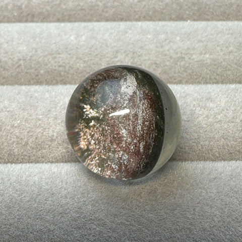 Natural phantom crystal with dual front and back views, featuring unique natural landscapes, completely clear body, 17.2 mm.