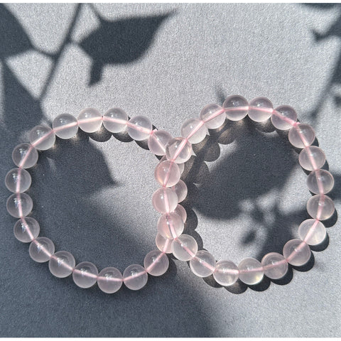 Natural Pink Rose Quartz Beaded Bracelet for 1 piece