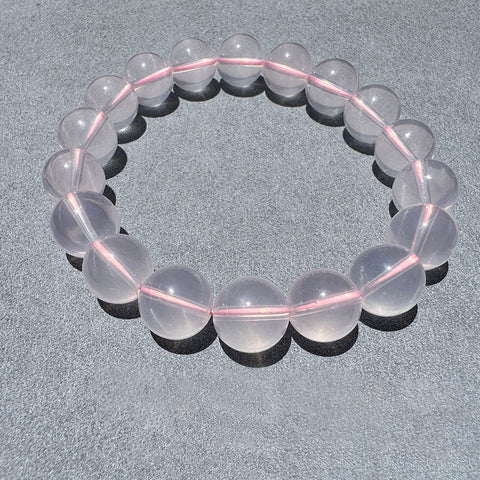 Natural Pink Rose quartz crystal bracelet 10.9 -11.3mm 16cm